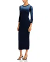 Cotton Citizen Verona Ribbed Coated Dress In Navy Cast