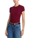 Cotton Citizen Verona Ribbed Tee In Burgundy