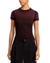 Cotton Citizen Verona Ribbed Tee In Eggplant Cast