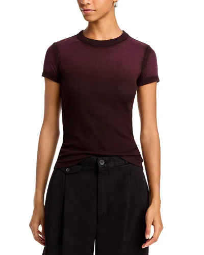 Cotton Citizen Verona Ribbed Tee In Eggplant Cast