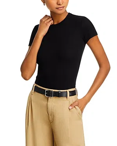 Cotton Citizen Verona Ribbed Tee In Jet Black
