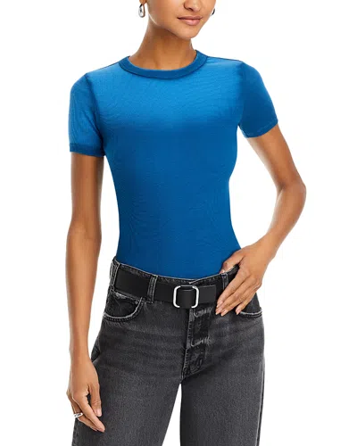 Cotton Citizen Verona Ribbed Tee In Sea Blue Cast