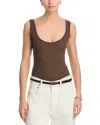 Cotton Citizen Verona Scoop Neck Tank Top In Brown