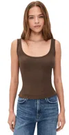 Cotton Citizen Verona Scoop Tank Fossil In Brown