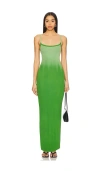 Cotton Citizen Verona Spaghetti Maxi Dress In Emerald Cast