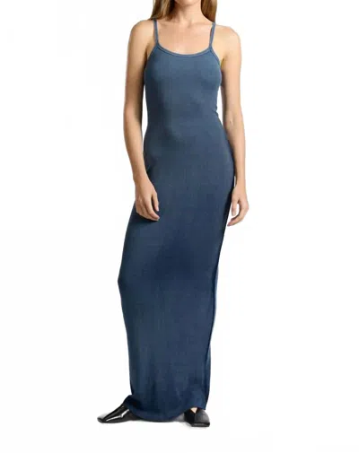 Cotton Citizen Verona Spaghetti Maxi Dress In Navy Cast In Blue