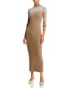 Cotton Citizen Verona Turtleneck Dress In Camel Cast