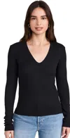 Cotton Citizen Verona U Neck Shirt Jet Black In Jet Black