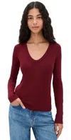 Cotton Citizen Verona U Neck Shirt Oxblood In Red