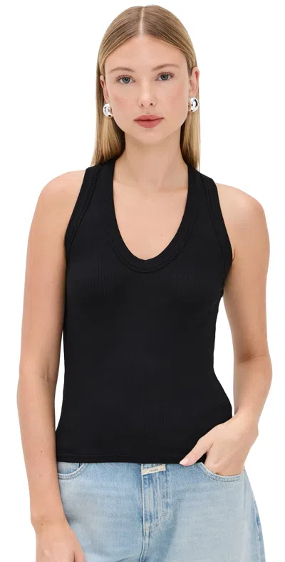 Cotton Citizen Verona U Neck Tank Jet Black