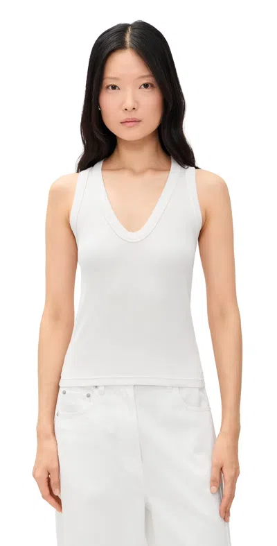 Cotton Citizen Verona U Neck Tank Pearl In White