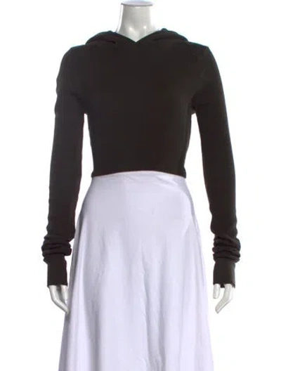 Pre-owned Cotton Citizen V-neck Long Sleeve Hoodie In Black