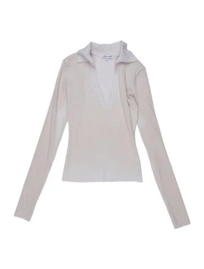 Pre-owned Cotton Citizen V-neck Long Sleeve Top In Gray