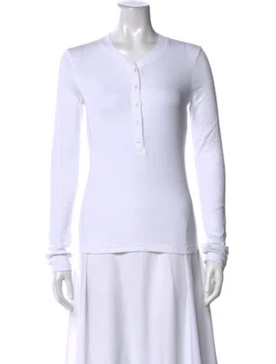 Pre-owned Cotton Citizen V-neck Long Sleeve Top In White