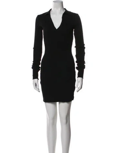 Pre-owned Cotton Citizen V-neck Mini Dress In Black