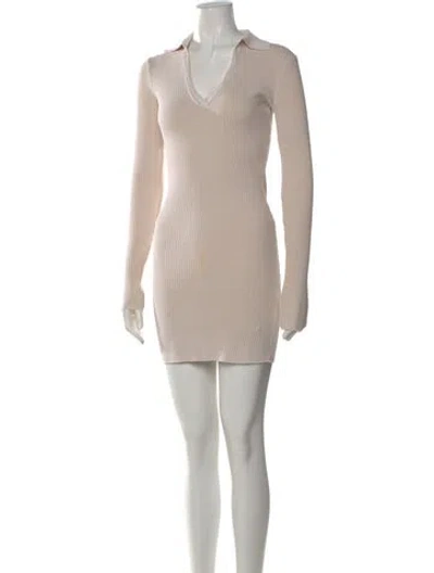 Pre-owned Cotton Citizen V-neck Mini Dress In Neutral