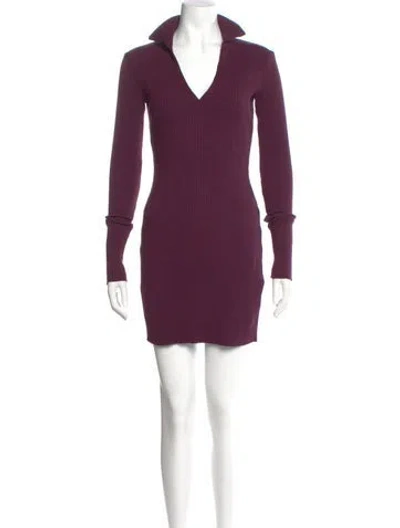 Pre-owned Cotton Citizen V-neck Mini Dress In Purple