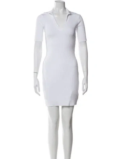 Pre-owned Cotton Citizen V-neck Mini Dress In White
