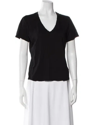 Pre-owned Cotton Citizen V-neck Short Sleeve T-shirt In Black