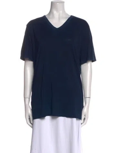 Pre-owned Cotton Citizen V-neck Short Sleeve T-shirt In Blue