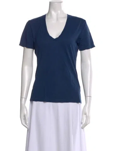 Pre-owned Cotton Citizen V-neck Short Sleeve T-shirt In Blue