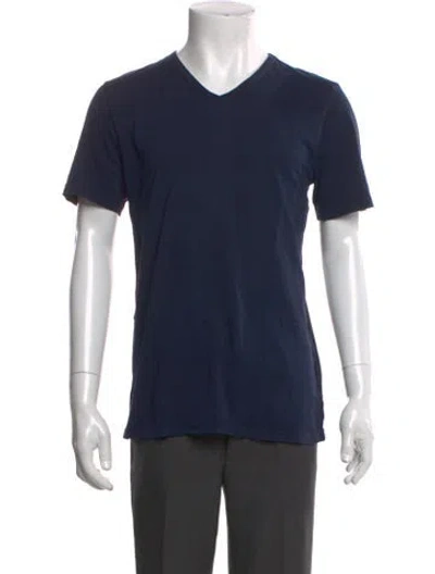 Pre-owned Cotton Citizen V-neck Short Sleeve T-shirt In Blue
