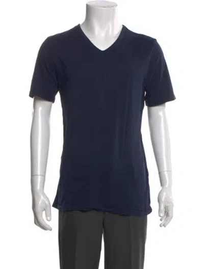 Pre-owned Cotton Citizen V-neck Short Sleeve T-shirt In Blue