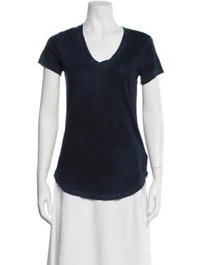 Pre-owned Cotton Citizen V-neck Short Sleeve T-shirt In Blue
