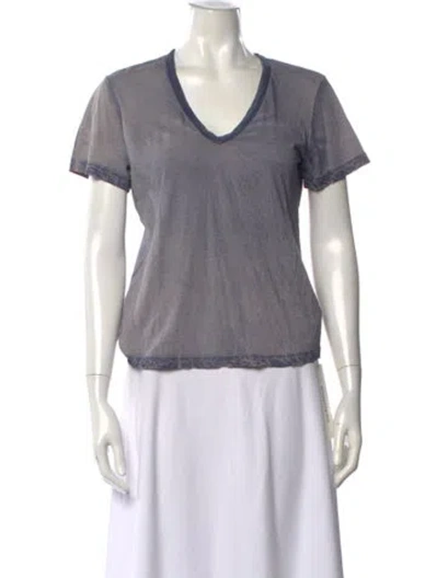 Pre-owned Cotton Citizen V-neck Short Sleeve T-shirt In Blue