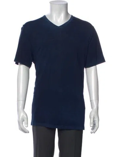 Pre-owned Cotton Citizen V-neck Short Sleeve T-shirt In Blue