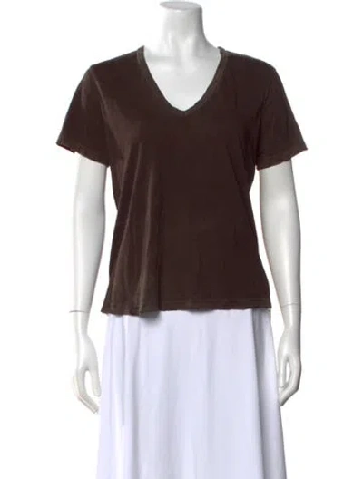 Pre-owned Cotton Citizen V-neck Short Sleeve T-shirt In Brown