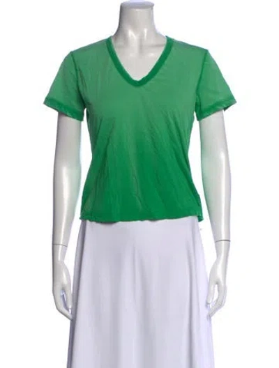 Pre-owned Cotton Citizen V-neck Short Sleeve T-shirt In Green