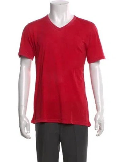 Pre-owned Cotton Citizen V-neck Short Sleeve T-shirt In Red