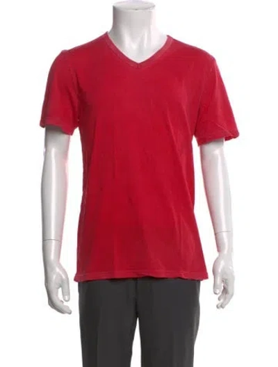Pre-owned Cotton Citizen V-neck Short Sleeve T-shirt In Red