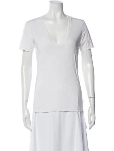 Pre-owned Cotton Citizen V-neck Short Sleeve T-shirt In White