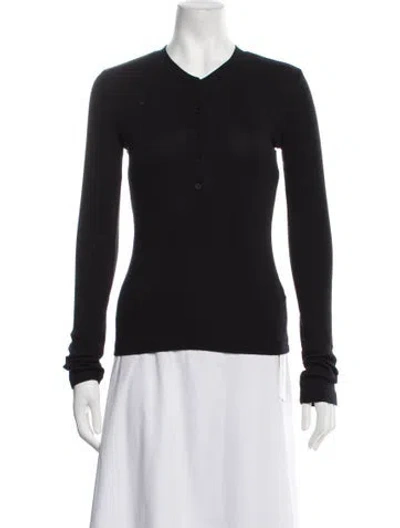 Pre-owned Cotton Citizen V-neck Sweater In Black