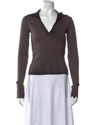 Pre-owned Cotton Citizen V-neck Sweater In Brown