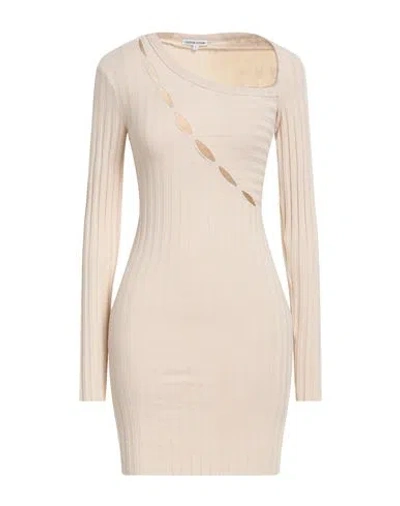 COTTON CITIZEN COTTON CITIZEN WOMAN MINI DRESS BEIGE SIZE L COTTON, ELASTANE