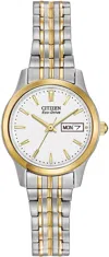 Cotton Citizen Women's Eco-drive Watch In Two-tone White Dial In Metallic