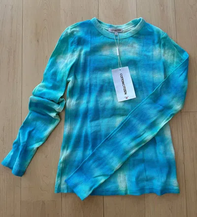 Cotton Citizen Women's Rio Long Sleeve Top In Aqua In Blue