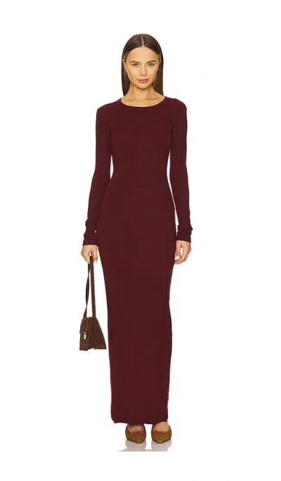 Cotton Citizen X Revolve Verona Crewneck Maxi Dress In 深红色
