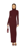 Cotton Citizen X Revolve Verona Turtleneck Maxi Dress In 深红色