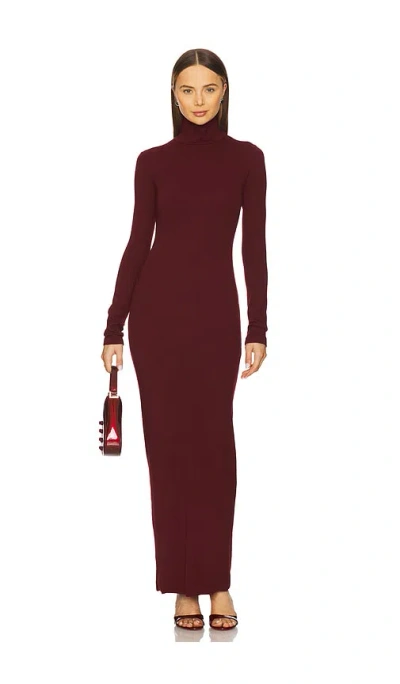 Cotton Citizen X Revolve Verona Turtleneck Maxi Dress In 深红色