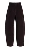 Co Tton Rduroy Barrel Pants In Brown