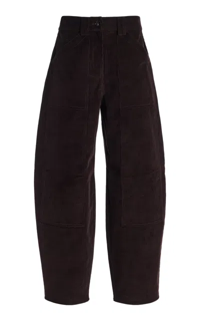 Co Tton Rduroy Barrel Pants In Brown