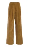 Co Tton Rduroy Wide Leg Pants In Brown