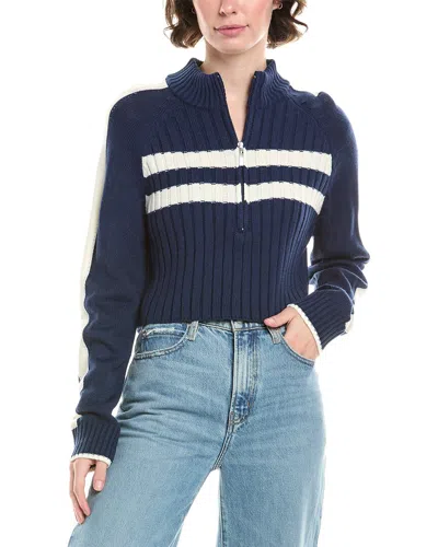 Cotton Emporium 1/2-zip Sweater In Blue