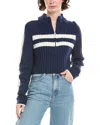 Cotton Emporium 1/2-zip Sweater In Blue