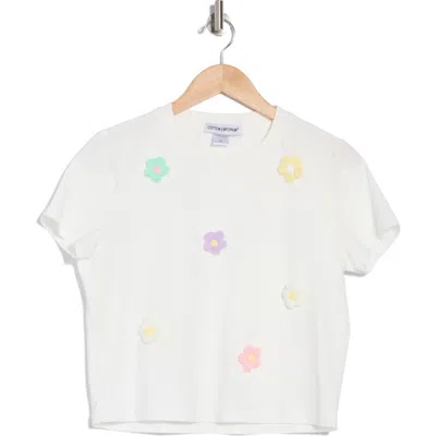 Cotton Emporium 3d Flower T-shirt In White