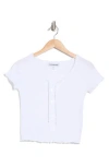 Cotton Emporium Bow Embellished Short Sleeve Crop T-shirt In White